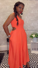 Load image into Gallery viewer, Paradise, One Shoulder Cutout Smocked Top Dress with Pockets