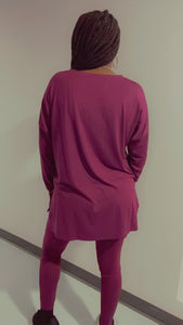 Ally, Legging and Long Sleeve Top Set, Sm-3X