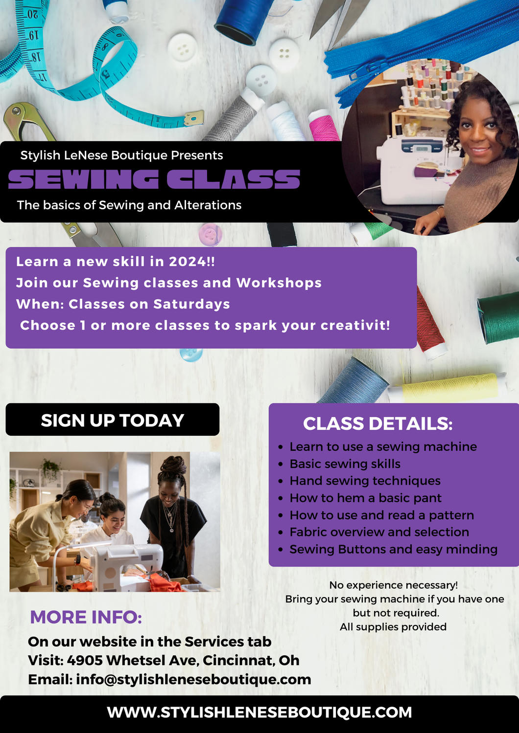 Sewing Classes and WorkShop
