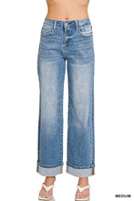 Load image into Gallery viewer, Zeni, Wide Leg Roll Cuff Denim Jeans