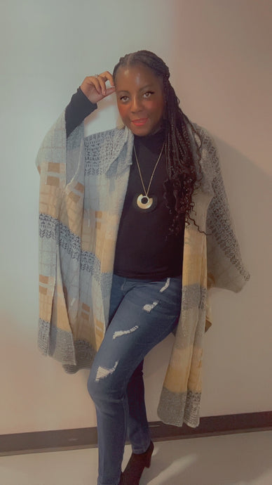 Hailey Hooded Ruana Long Open Cozy Cardigan