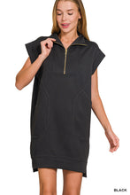 Load image into Gallery viewer, Textured Knit Jacquard Zip Front Tunic Sweatshirt