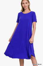 Load image into Gallery viewer, Leah, Short Sleeve Soft Rayon Dress with Pockets