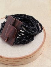 Load image into Gallery viewer, Stretch Beaded Big Wood Buckle Bracelet
