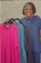 Load image into Gallery viewer, Lounge Set, Legging and Long Sleeve Top Set, Magenta