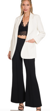 Load image into Gallery viewer, Blanco, Roll Cuff Sleeve Woven Long Blazer