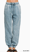 Load image into Gallery viewer, Acid Wash Fleece Cropped Zip-up Hoodie and Sweat Pant Set