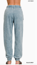 Load image into Gallery viewer, Acid Wash Fleece Cropped Zip-up Hoodie and Sweat Pant Set