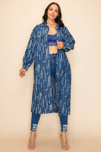 Load image into Gallery viewer, Long Oversized Denim Jacket Long Sleeve with pockets