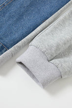 Load image into Gallery viewer, Hoodie Jacket and Barrel Pants Mix Media Denim and Sweat Set
