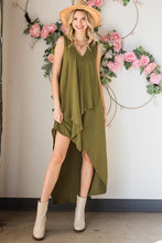 Load image into Gallery viewer, Shea, V-Neck Draped Front HI-LOW Dress