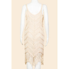 Load image into Gallery viewer, Aurora, V-Neck Crochet Fringe Cover Up Dress