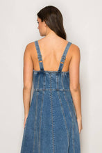 Load image into Gallery viewer, Zip Front Sweet Heart Neck Denim Dress