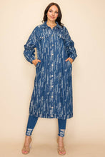 Load image into Gallery viewer, Long Oversized Denim Jacket Long Sleeve with pockets