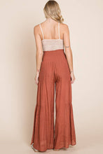 Load image into Gallery viewer, Crinkle Tie Front Smocked Waist  Wide Leg Pants