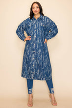 Load image into Gallery viewer, Long Oversized Denim Jacket Long Sleeve with pockets