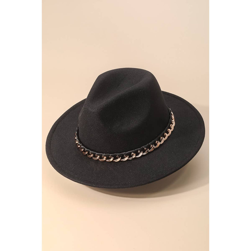 Chain Link Trim Fedora Hat