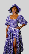 Load image into Gallery viewer, Maxi Side Slit Dress with Pocket and Hat Set