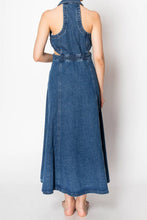Load image into Gallery viewer, Denim Sleeveless Cut Out Button Front Dress