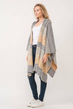 Load image into Gallery viewer, Hailey Hooded Ruana Long Open Cozy Cardigan