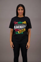 Load image into Gallery viewer, Juneteenth Black Crew Neck Short Sleeve Tee