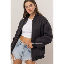 Load image into Gallery viewer, Puffer Bomber Jacket with Sleeve Zipper Detail