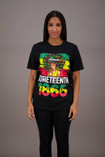 Load image into Gallery viewer, Juneteenth Black Crew Neck Short Sleeve Tee