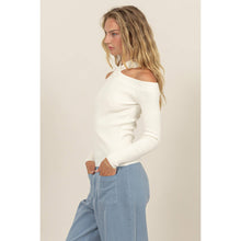 Load image into Gallery viewer, Ribbed Knit Halter Off the Shoulder Sweater