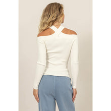 Load image into Gallery viewer, Ribbed Knit Halter Off the Shoulder Sweater