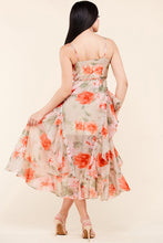 Load image into Gallery viewer, Atlantis, Floral Chiffon Print Ruffle Dress