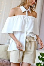 Load image into Gallery viewer, Martina, Off Shoulder Button Front Woven Blouse
