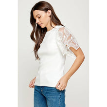 Load image into Gallery viewer, Canyon, Scalloped Lace Sleeve Sweater Knit Top