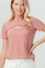 Load image into Gallery viewer, Short Sleeve Cut Out Knit Top