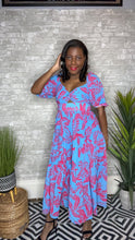Load image into Gallery viewer, Reyana, Sweetheart V-nk Printed Woven Midi Dress
