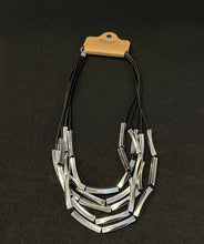 Load image into Gallery viewer, Bold Silver Tone Multi Layer Statement Necklace