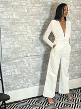 Load image into Gallery viewer, Stone, Wide Leg Twill Pant with Pockets and Paper bag Waist
