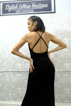 Load image into Gallery viewer, Elle, Velvet V-nk Deep Back Midi Slip Dress