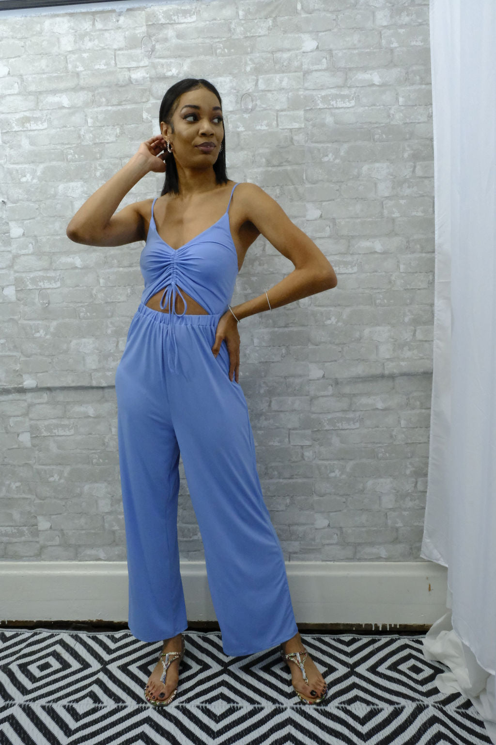 Ruched Front Knit Solid Cami Jumpsuit – Stylish LeNese Boutique