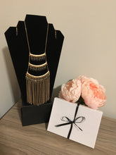 Load image into Gallery viewer, Stylish LeNese Glass Beads and Antique Gold Metal Tassel Necklace Jewelry Set
