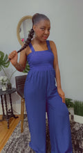 Load image into Gallery viewer, Knit Top &amp; Woven Pants Mix Jumpsuit w/ pockets