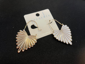 Heart-Shaped Enamel Hoop Earring- WHITE