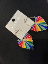 Load image into Gallery viewer, Heart-Shaped Enamel Hoop Earring- Rainbow
