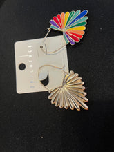 Load image into Gallery viewer, Heart-Shaped Enamel Hoop Earring- Rainbow