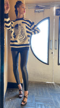 Load image into Gallery viewer, Zebra, Long Sleeve Stripe Zebra Embroidery Sweater