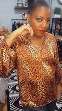 Load image into Gallery viewer, Medina, Animal Print Blouson Sleeve Woven Blouse