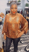 Load image into Gallery viewer, Medina, Animal Print Blouson Sleeve Woven Blouse