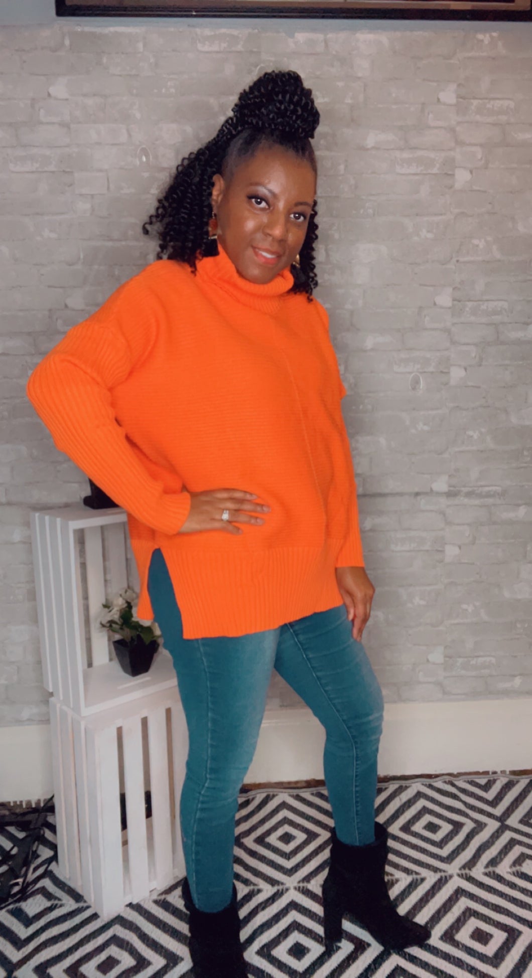 Spirit, Long Sleeve Orange Sweaters