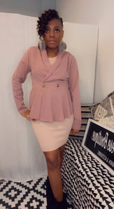 Amour, Gathered Short Sleeve Fitted Rib Dress