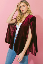 Load image into Gallery viewer, Val, Velvet Cape Jacket w/ Pockets