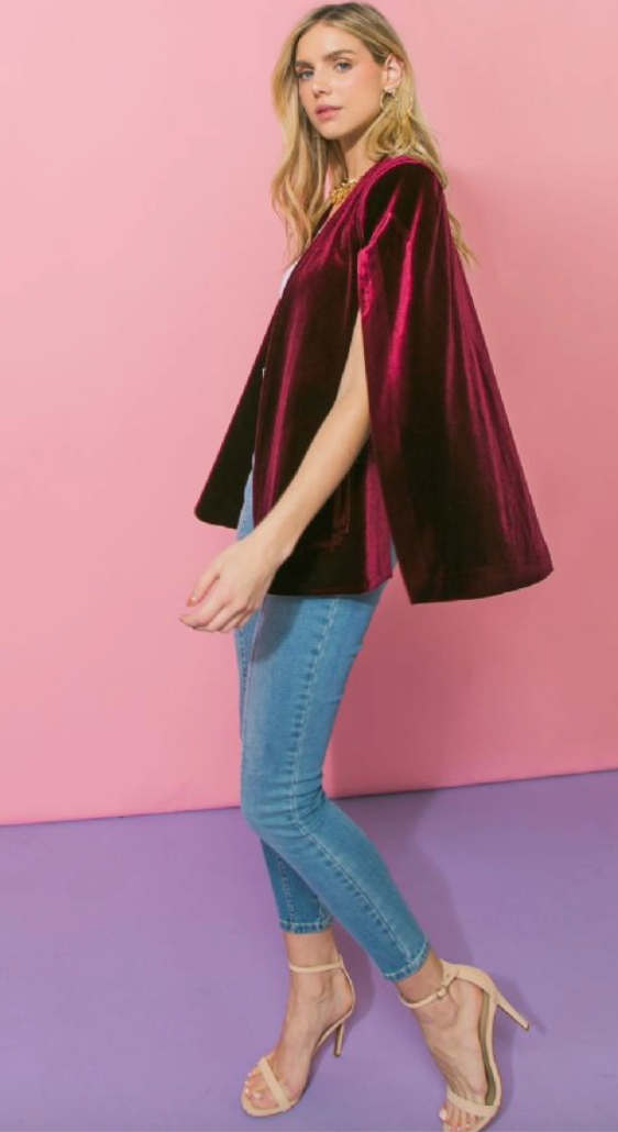 Velvet clearance cape jacket